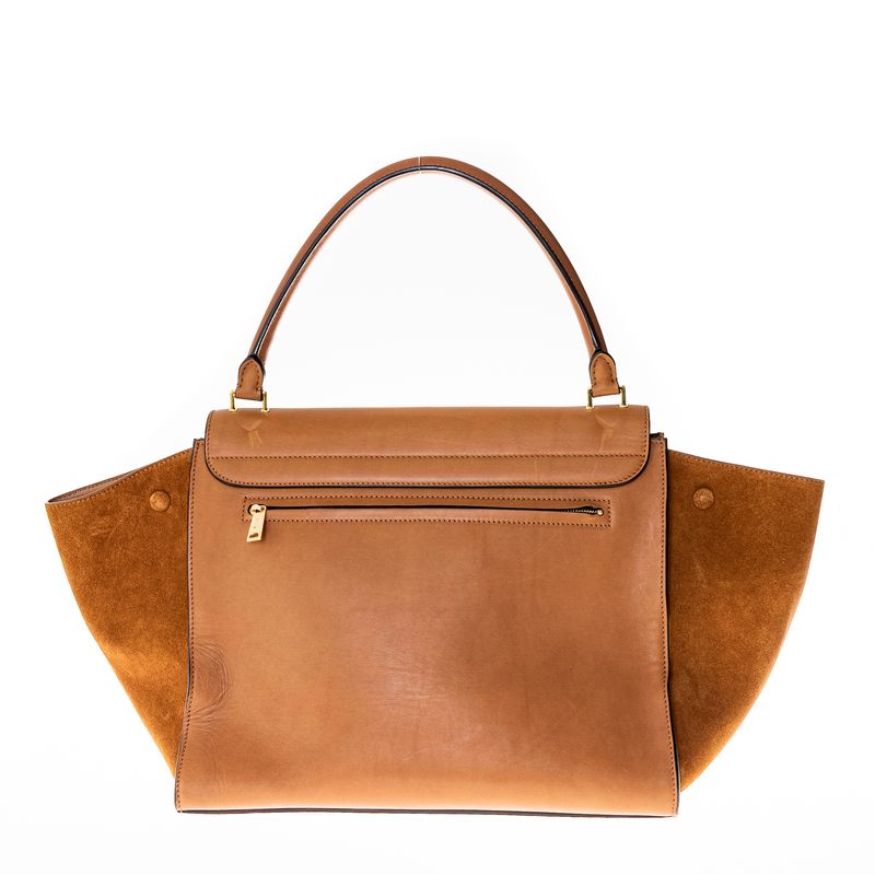 Bolsa-Celine-Trapeze-Caramelo-Couro-e-Camurca