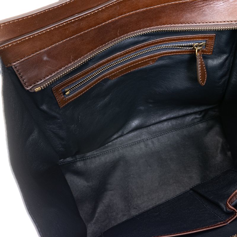 Bolsa-Celine-Luggage-Bicolor-Azul-e-Marrom