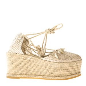 Espadrille Plataforma Cris Barros Sisal Creme
