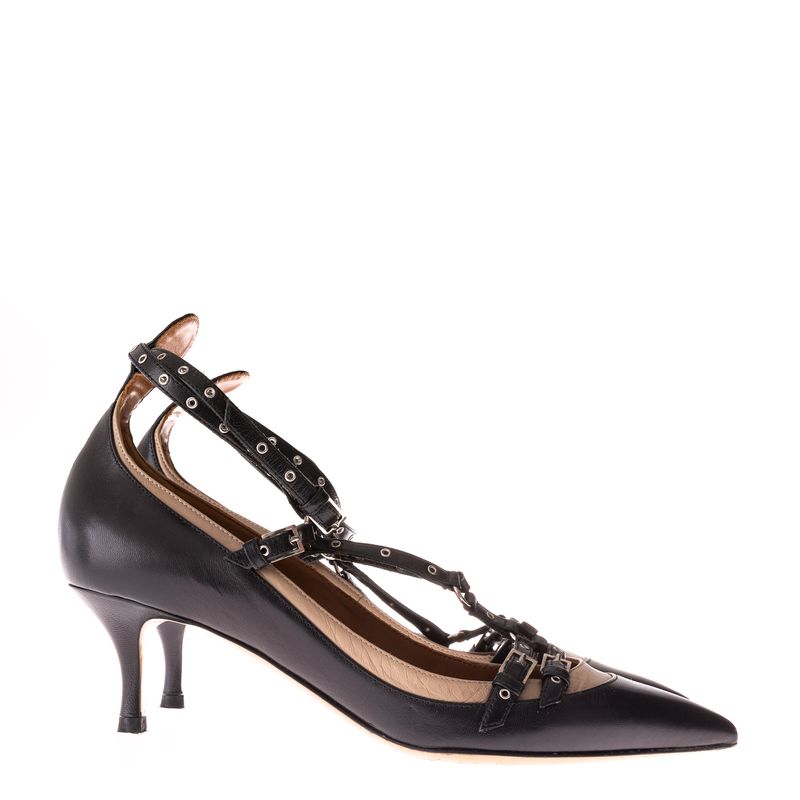 Scarpin-Valentino-Couro-Preto-e-Bege