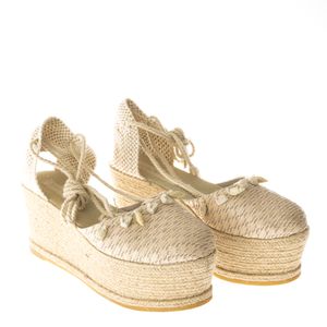 Espadrille Plataforma Cris Barros Sisal Creme