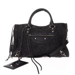 Bolsa-Balenciaga-Classic-City-Tweed-Preto