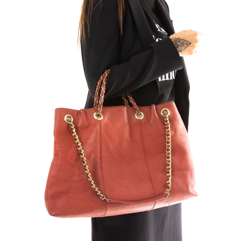 Bolsa-Moschino-Couro-Vermelho
