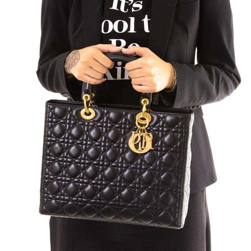 Bolsa-Christian-Dior-Lady-Dior-Couro-Preto