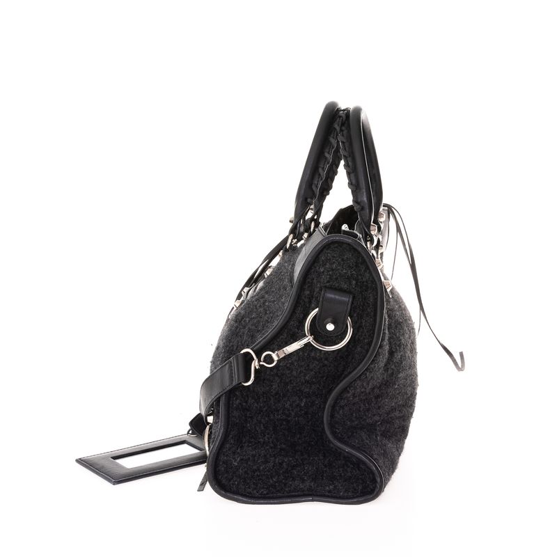 Bolsa-Balenciaga-Classic-City-Tweed-Preto