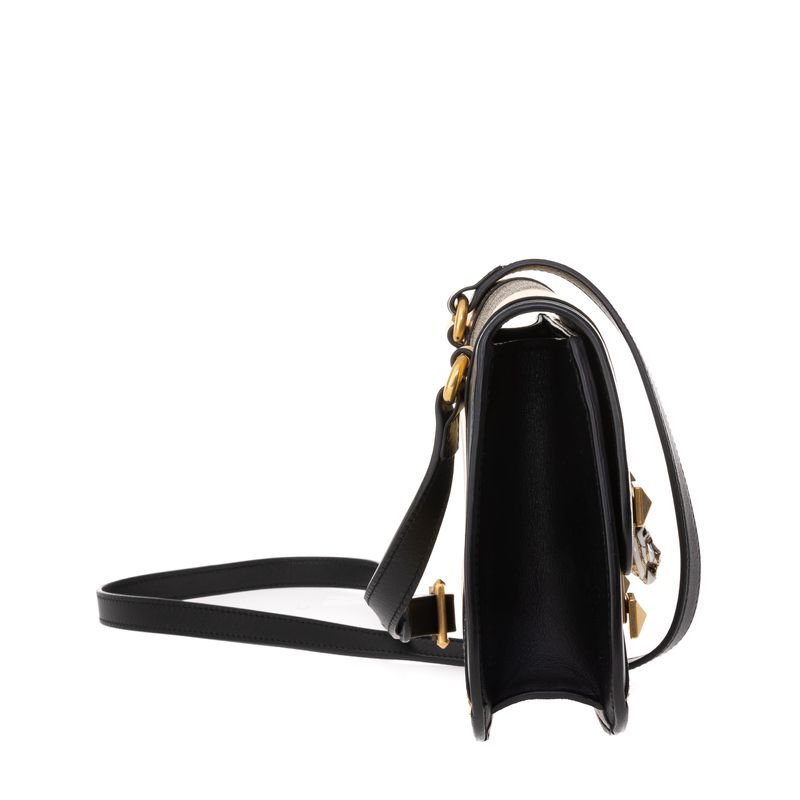 Bolsa-Gucci-Osiride-GG-Supreme-Couro-Dourado-e-Preto