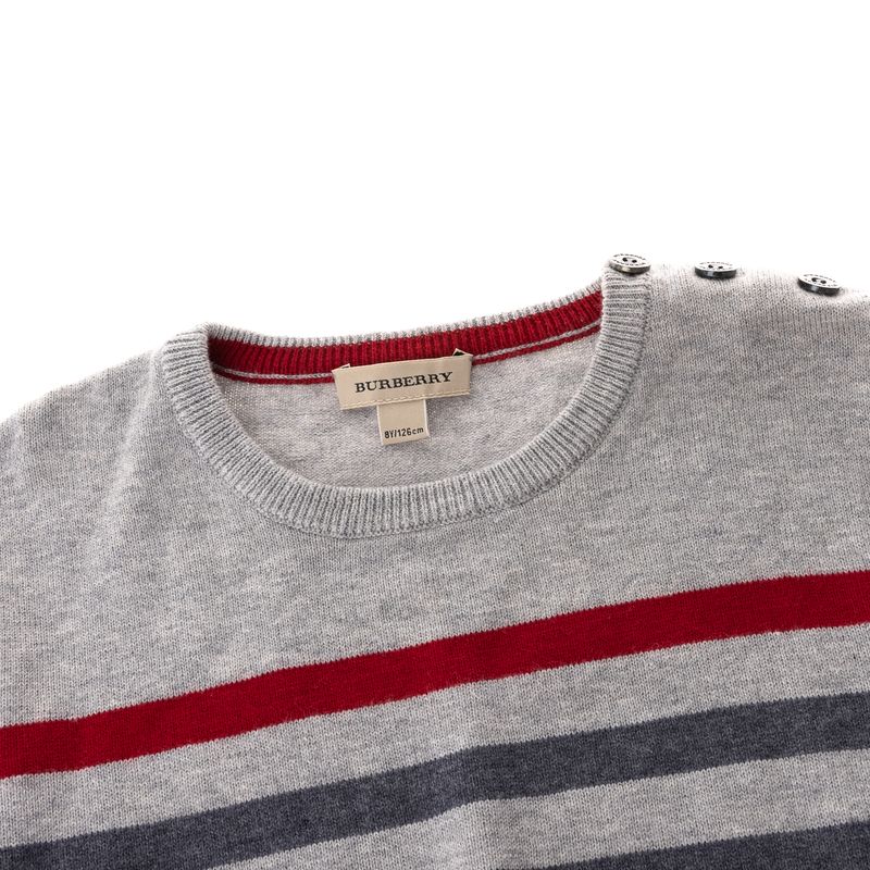 Sueter-Infantil-Burberry-Cinza-e-Vermelho