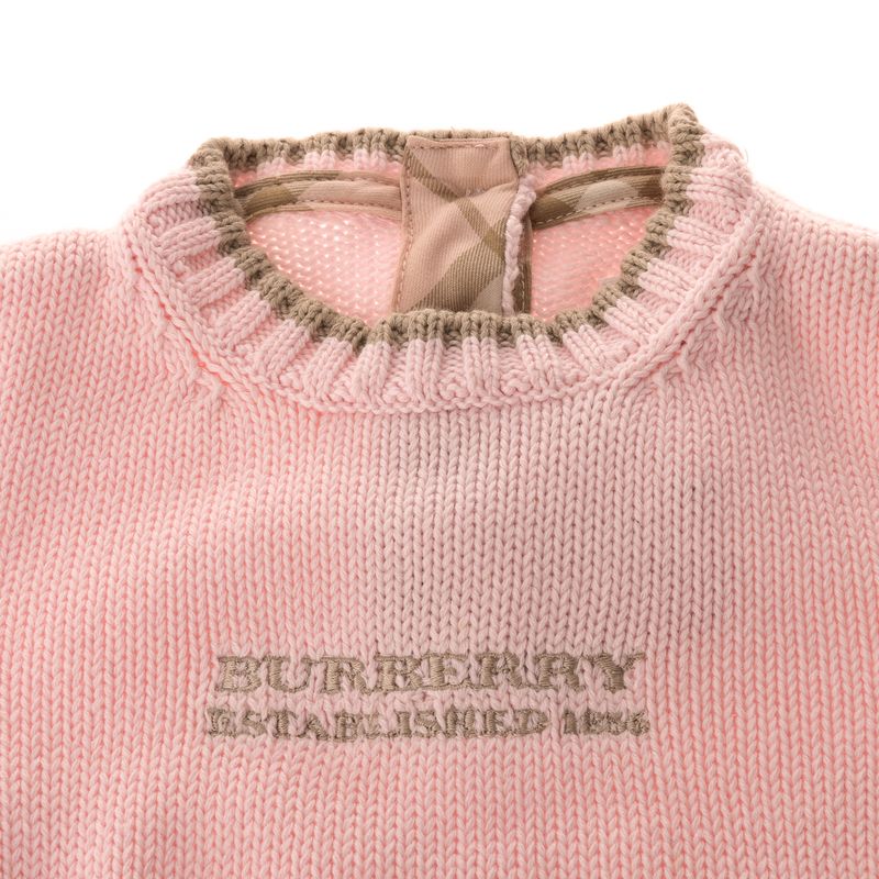 Sueter-Burberry-Infantil-Rosa-Claro-Algodao