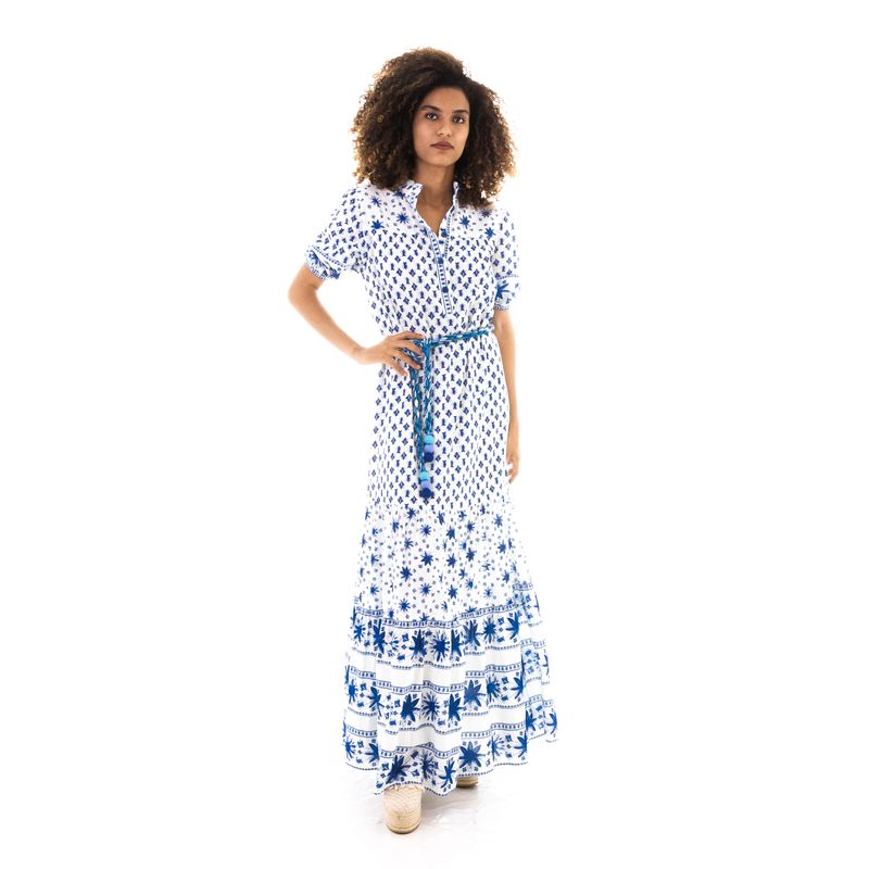 Vestido-Mixed-Longo-Estampa-Azul-com-Cinto