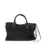 Bolsa-Balenciaga-Classic-City-Tweed-Preto