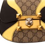 Bolsa-Gucci-Osiride-GG-Supreme-Couro-Dourado-e-Preto