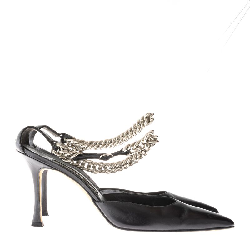 Sapato-Manolo-Blahnik-Preto-com-Corrente