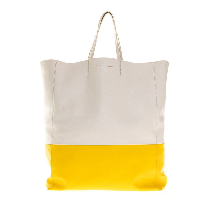 Bolsa-Celine-Cabas-Branco-e-Amarelo