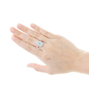 Anel Turmalina Ouro Branco e Diamantes