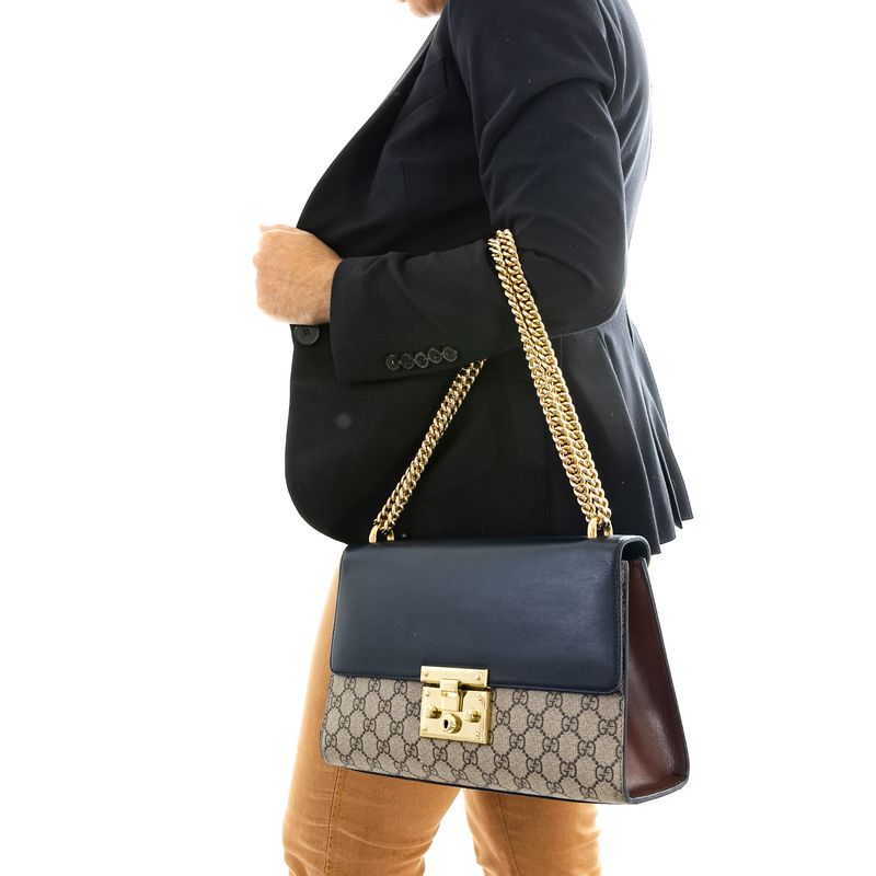 Bolsa-Gucci-Padlock-Canvas-GG-Couro-Preto