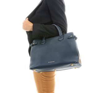 Bolsa Burberry Couro Azul Marinho