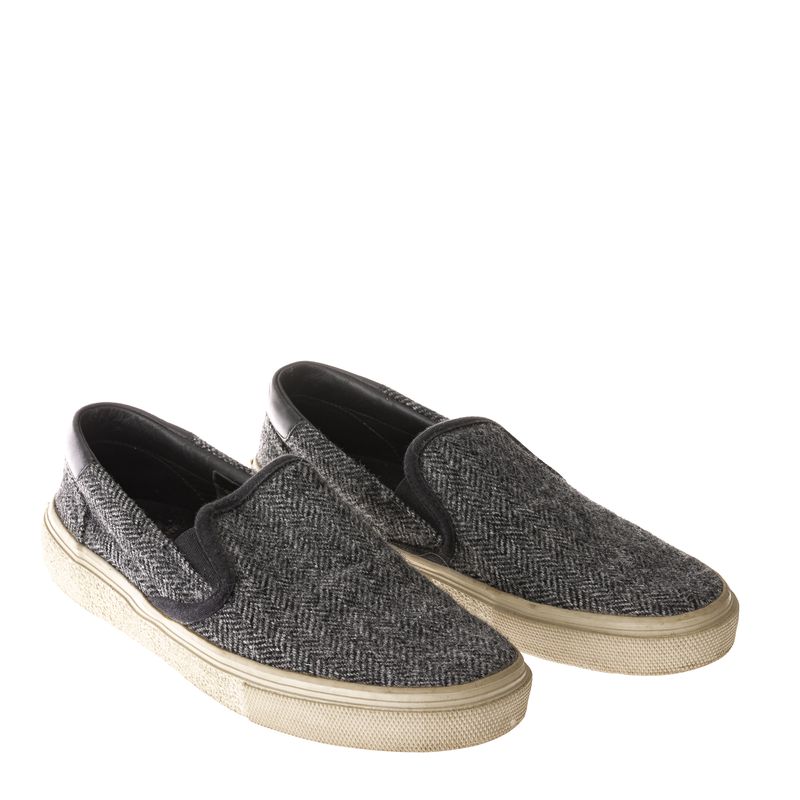 Slip-on-Saint-Laurent-de-Tecido-Cinza