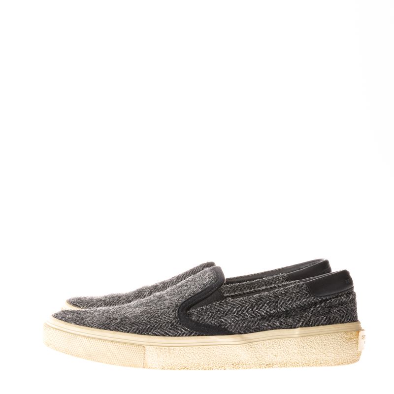 Slip-on-Saint-Laurent-de-Tecido-Cinza