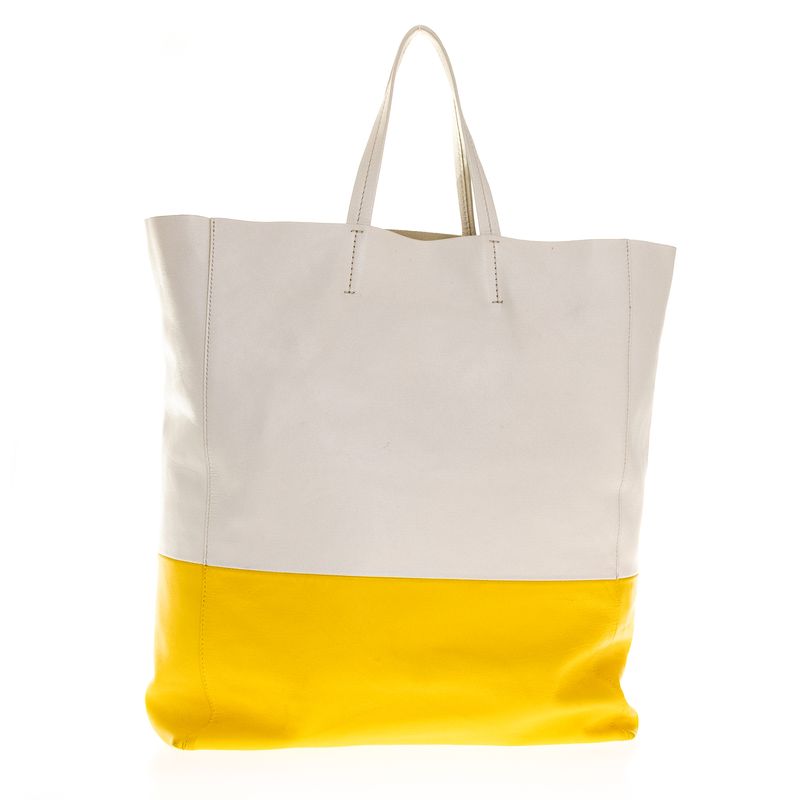Bolsa-Celine-Cabas-Branco-e-Amarelo