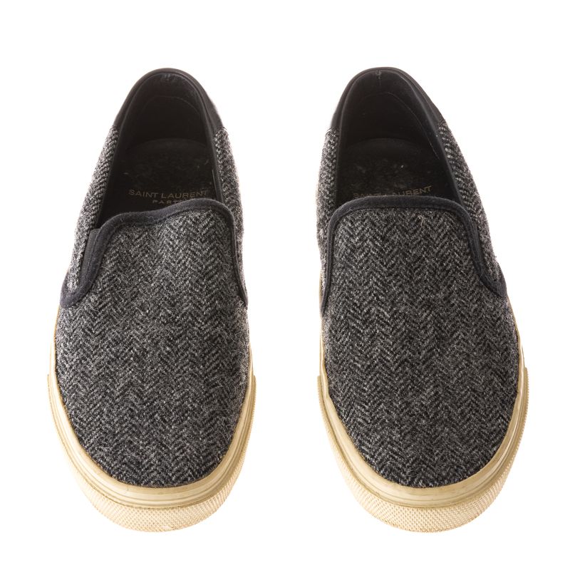 Slip-on-Saint-Laurent-de-Tecido-Cinza
