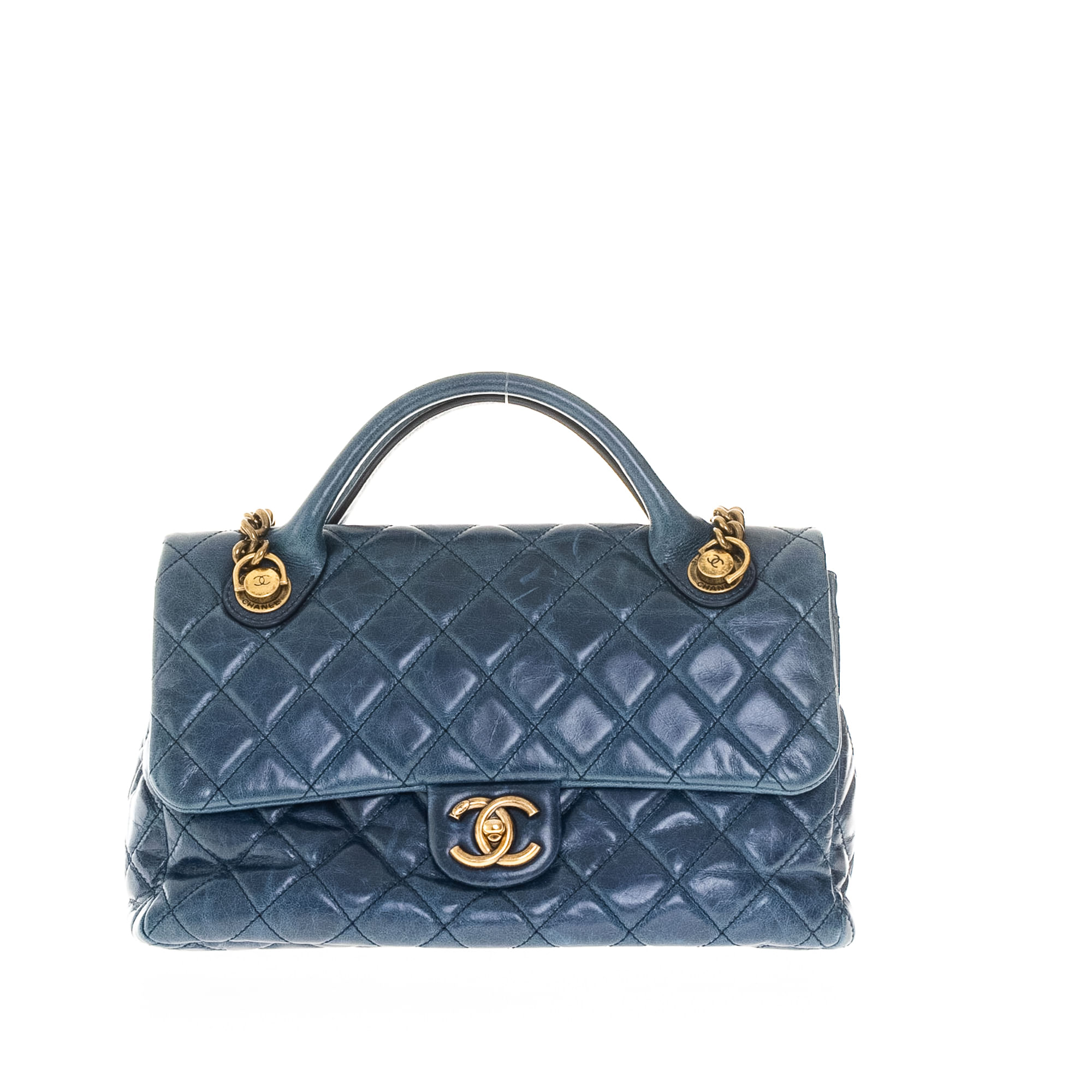 Bolsa Chanel Coco Couro Azul | Brechó de luxo - Prettynew