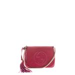 Bolsa-Gucci-Soho-Chain-Flap-Verniz-Rosa