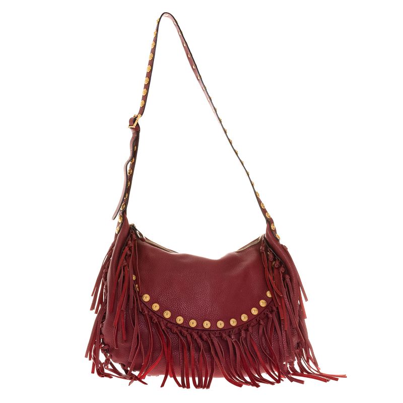 Bolsa-Valentino-C-Rockee-Studded-Fringe-Couro-Vermelho-Cereja