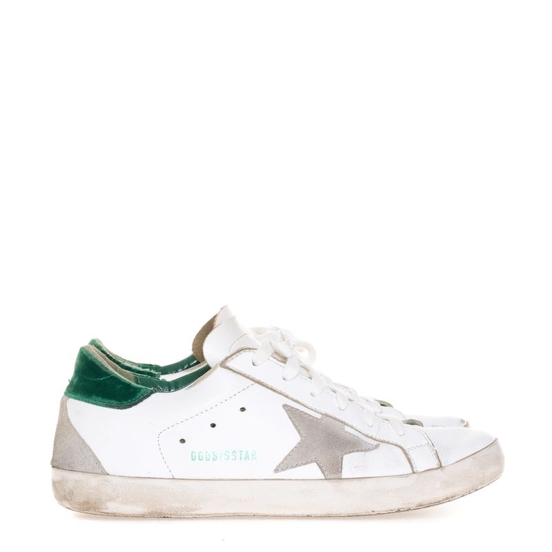 Tenis-Golden-Goose-Superstar-Branco-e-Verde