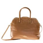 Bolsa-Valentino-Rockstud-Tote-Couro-Caramelo