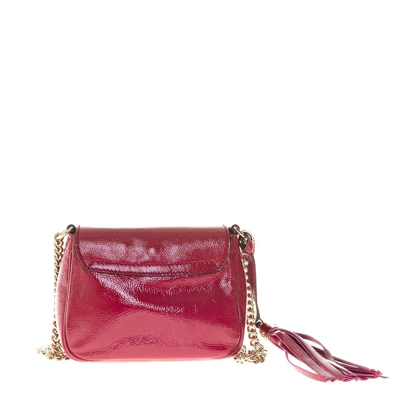 Bolsa-Gucci-Soho-Chain-Flap-Verniz-Rosa
