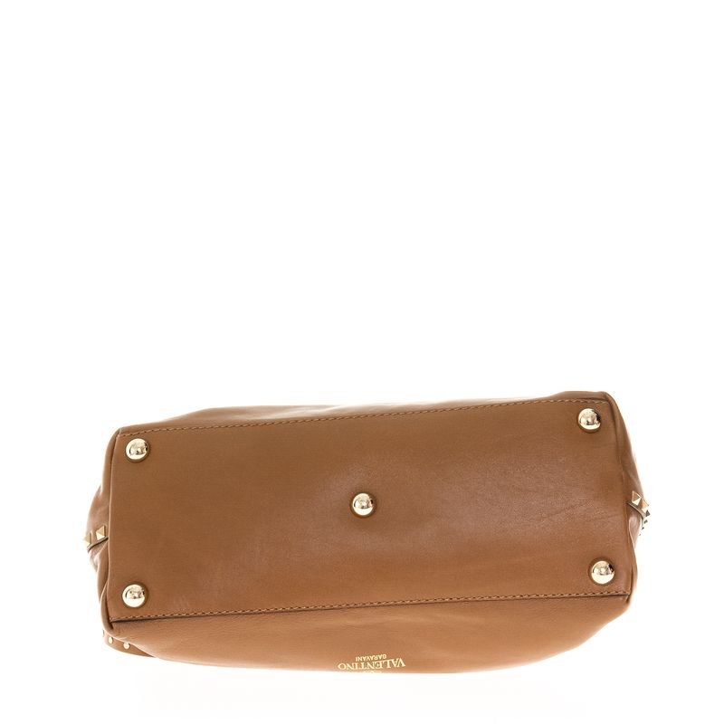 Bolsa-Valentino-Rockstud-Tote-Couro-Caramelo