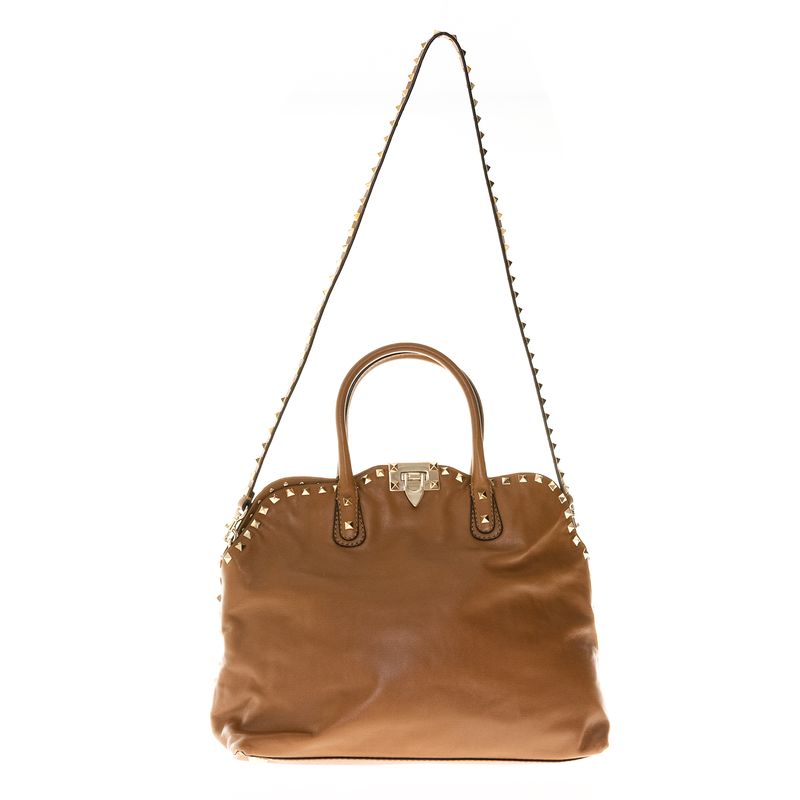 Bolsa-Valentino-Rockstud-Tote-Couro-Caramelo