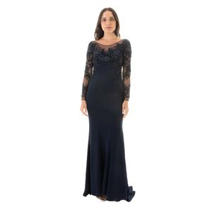 Vestido Monique Lhuillier Azul Marinho