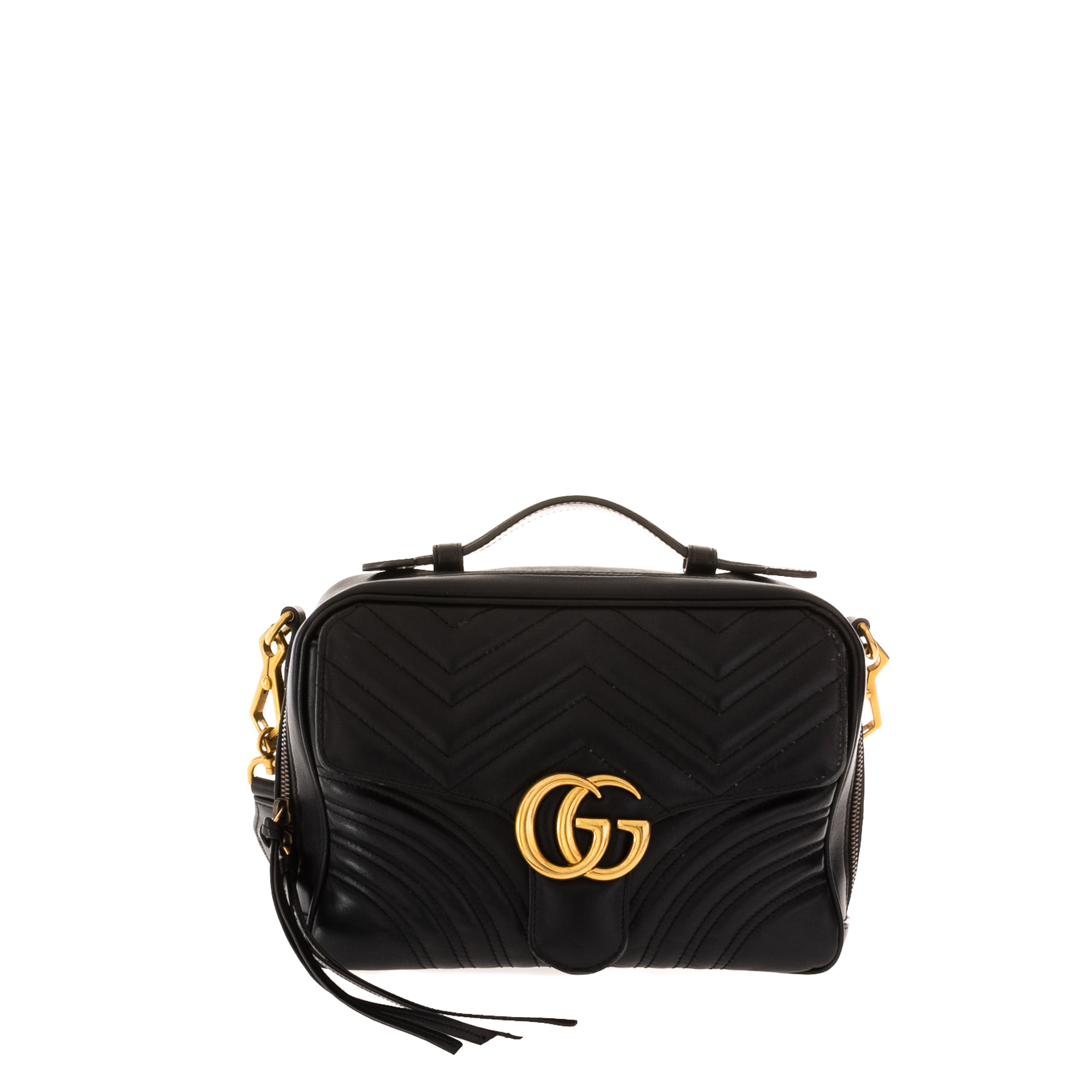 Bolsa com Alça Gucci Marmont GG Preta Original - BHSS4