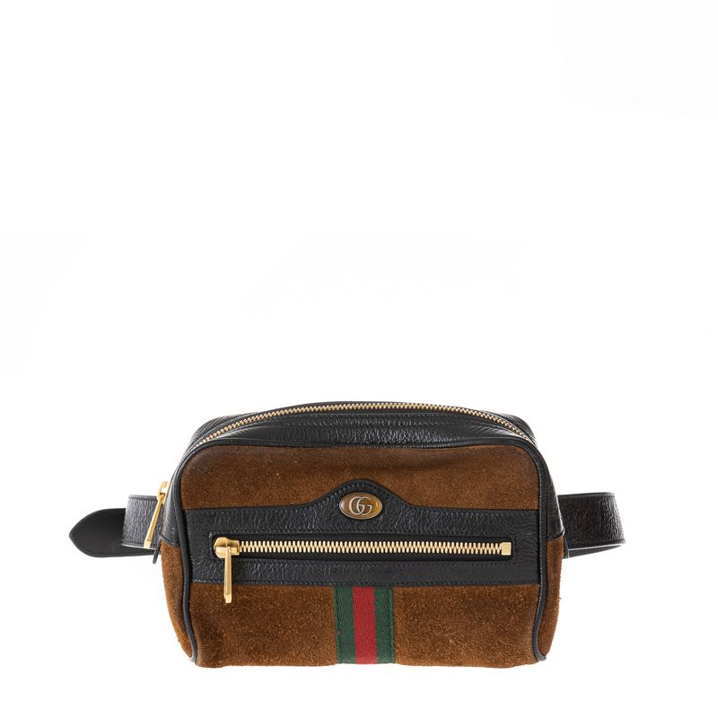 Bolsa-Gucci-Ophidia-Pochete-Camurca-Marrom
