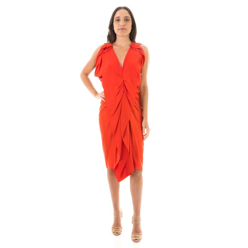 Vestido-Lanvin-Seda-Vermelho