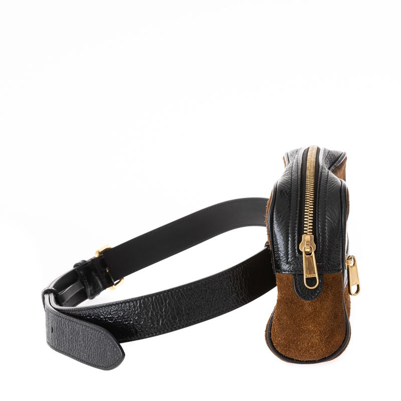 Bolsa-Gucci-Ophidia-Pochete-Camurca-Marrom