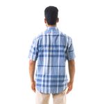 66296-Camisa-Burberry-Quadriculada-Azul-Manga-Curta-verso