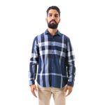 66298-Camisa-Burberry-Quadriculada-Azul-Marinho-Manga-Longa-1