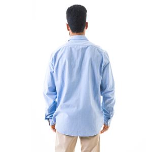 Camisa Burberry Azul Claro Lisa Manga Longa