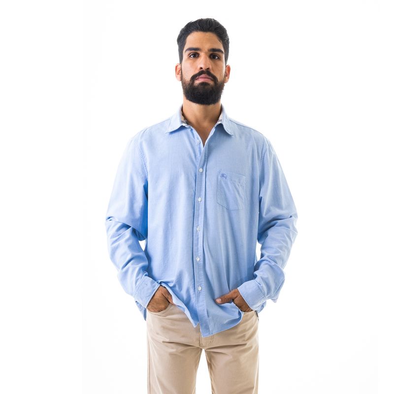 66297-Camisa-Burberry-Azul-Claro-Lisa-Manga-Longa-2