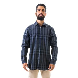 Camisa Burberry Quadriculada Cinza e Preta Manga Longa