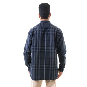 Camisa Burberry Quadriculada Cinza e Preta Manga Longa