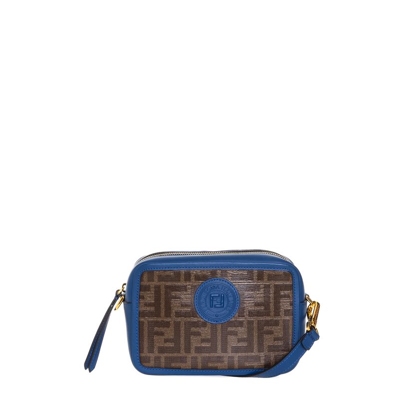 Bolsa-Fendi-Transversal-FF-Monograma-e-Couro-Azul