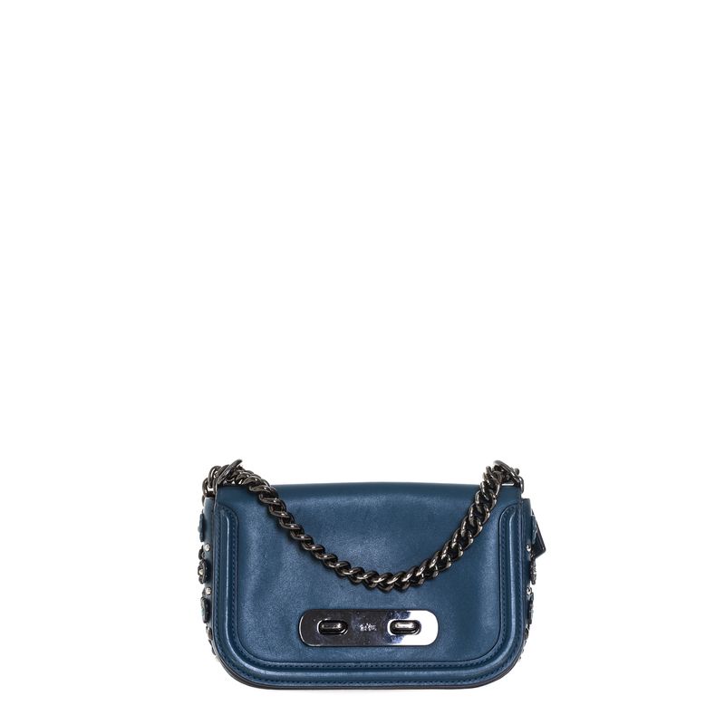 Bolsa-Coach-Flores-Couro-Azul