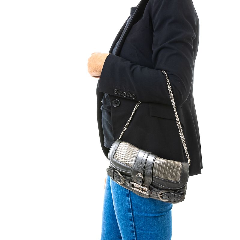 Bolsa-Jimmy-Choo-Couro-e-Malha-Metalica