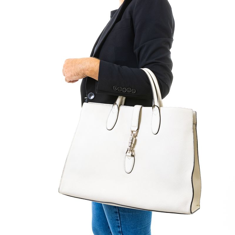Bolsa-Gucci-Jackie-Tote-Couro-Branco
