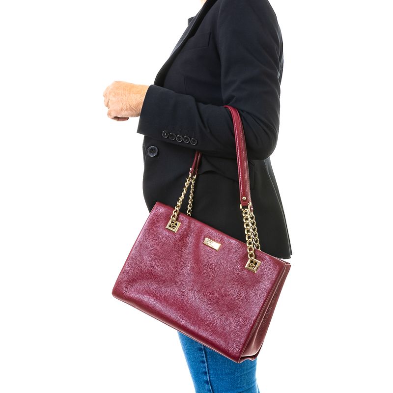 Bolsa-Kate-Spade-Alca-Corrente-Couro-Marsala