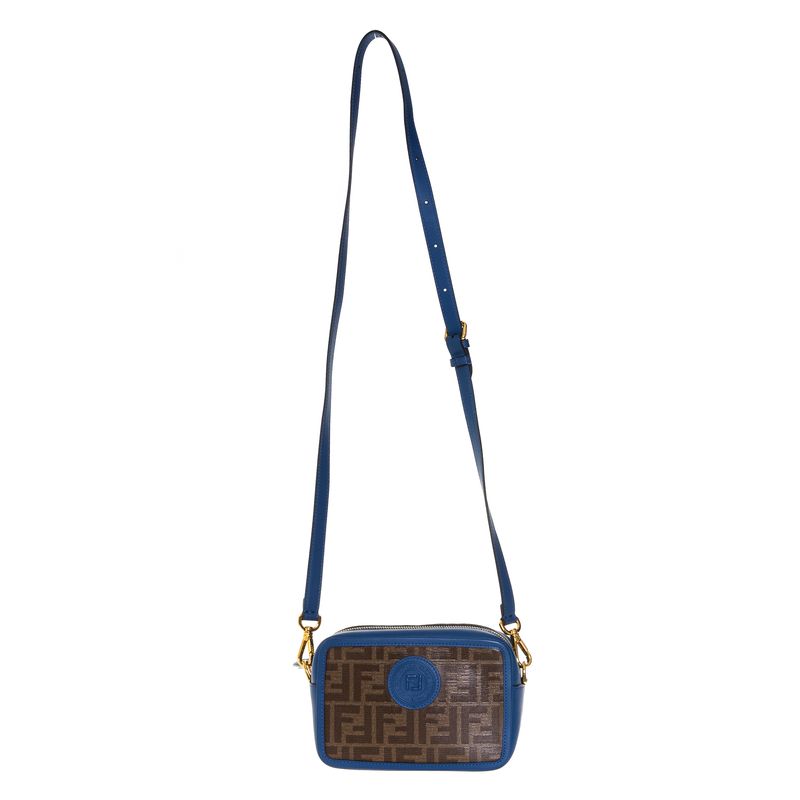 Bolsa-Fendi-Transversal-FF-Monograma-e-Couro-Azul