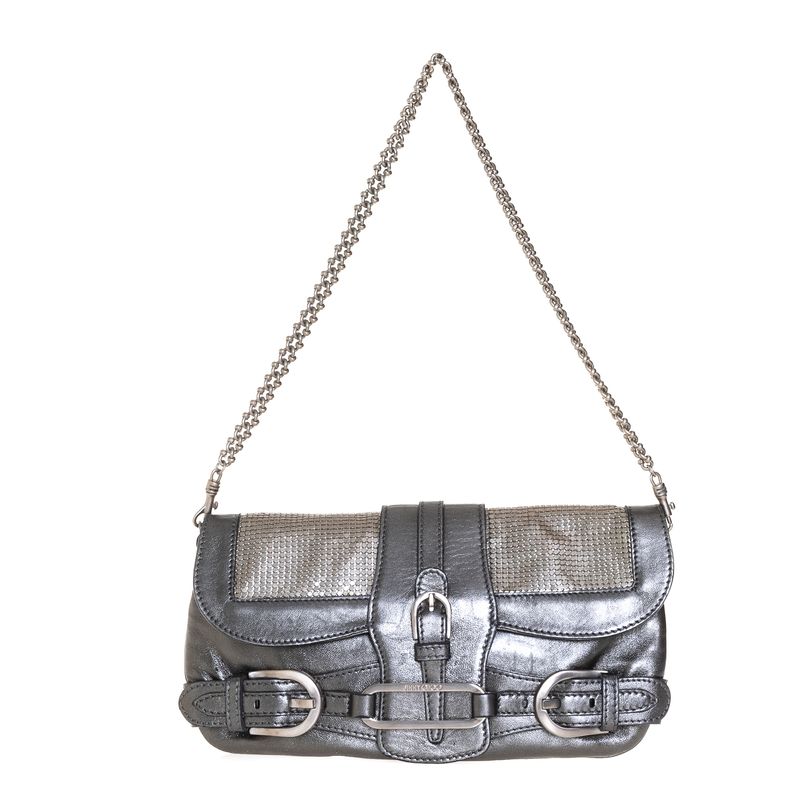 Bolsa-Jimmy-Choo-Couro-e-Malha-Metalica
